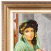 Handgeknoopte Perzische wandtapijt uit Tabriz – Koerdische dame