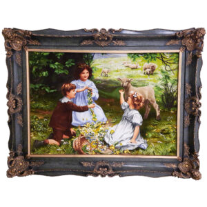 Handgeknoopte Perzische Picturale Tapijt uit Tabriz – The Joy of Spring door Arthur John Elsley