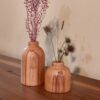 Set van 2 decoratieve houten mini-bloemenvazen, geschikt voor rustieke en moderne interieurstijlen
