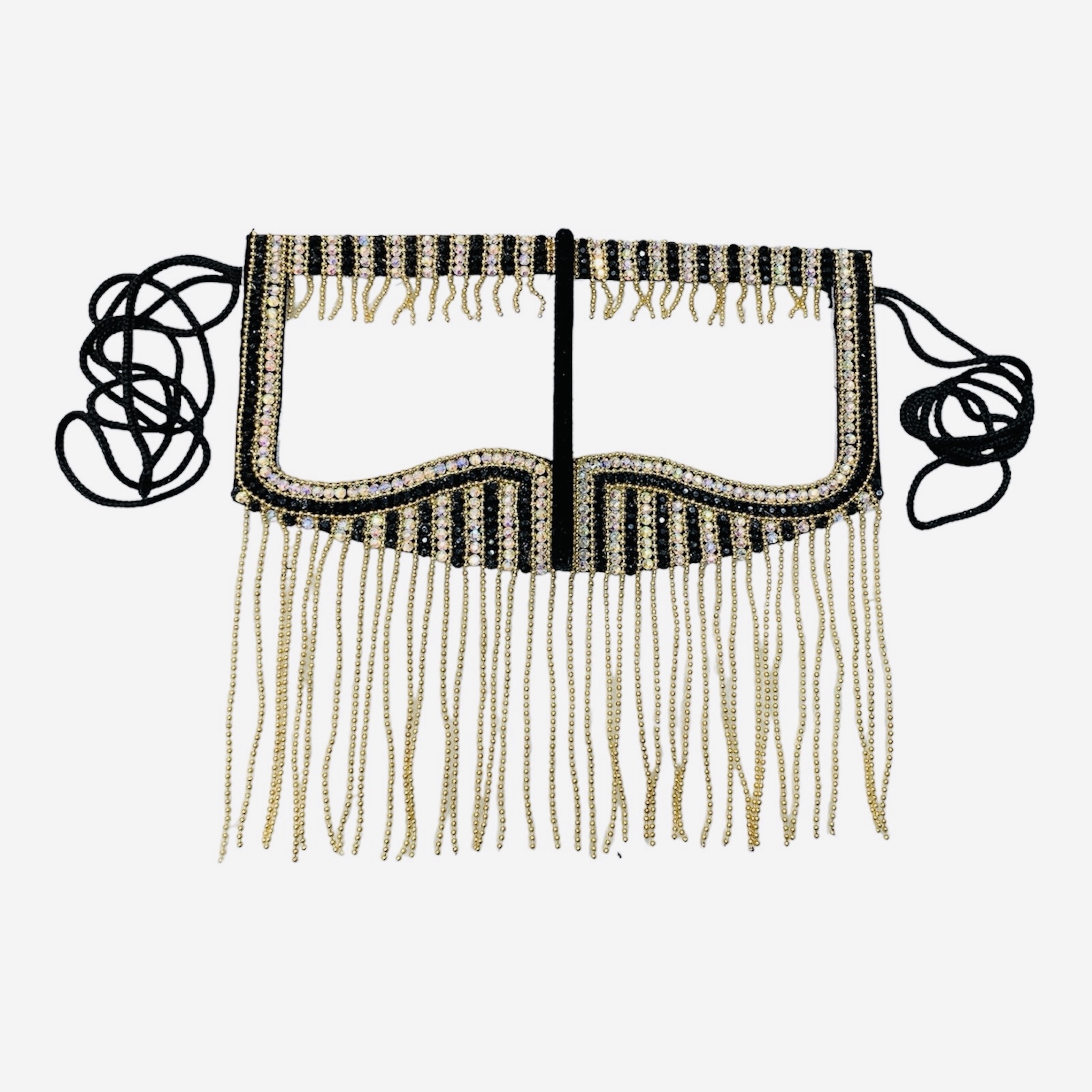 Handgemaakte Strass Battoulah Masker – Golf Burqa in Rood
