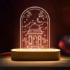 Islamitische 3D LED Nachtlamp – Waterfontein van het Heiligdom met Houten Basis