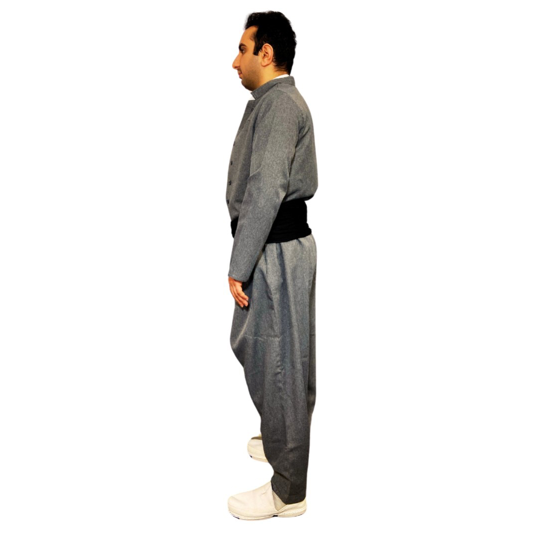 Koerdische Kleding Set met Vest – Grijs Maleki