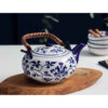 Luxe porseleinen theepot met bladontwerp – 0.65L