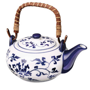 Luxe porseleinen theepot met bladontwerp – 0.65L