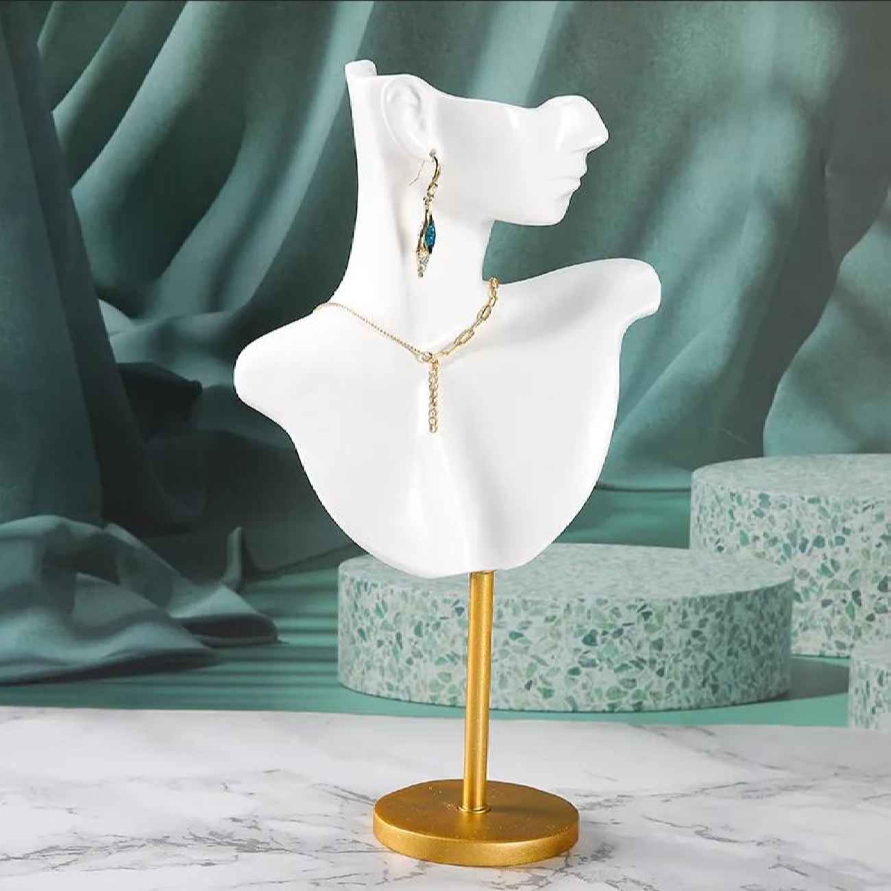 Minimalistische sieradenhouder Mannequin – Goud & Zwart