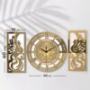 Moderne 3-Delige Wandklok Set – Simurgh (Goudkleur)