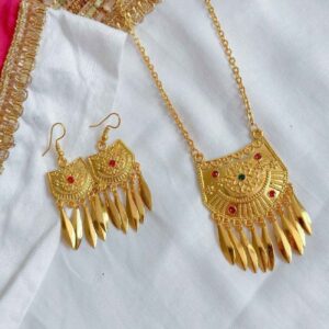 Mehak Messing Sieradenset – Ketting & Oorbellen