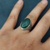 Perzische Zilveren Ring Heren - Groene Agaat Luxe Design
