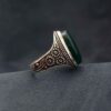 Perzische Zilveren Ring Heren - Groene Agaat Luxe Design