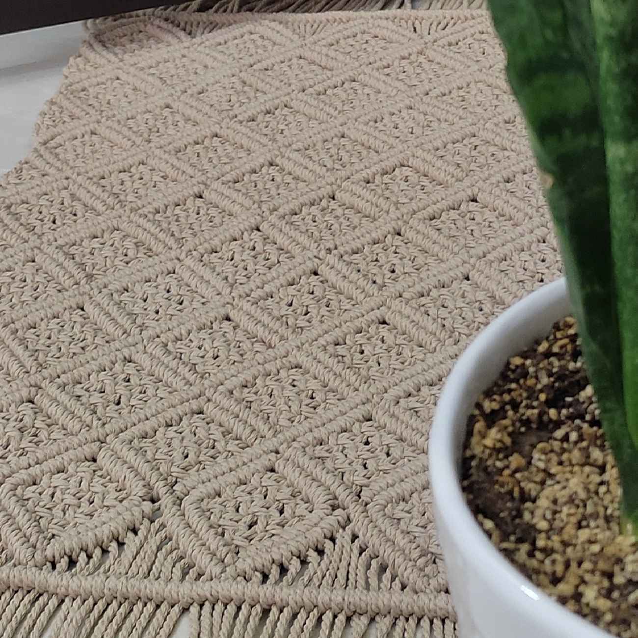 Perzisch Boho Luxe Handgeweven Macramé Vloerkleed