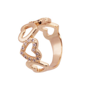 Messing ring voor vrouwen met hart-ontwerp