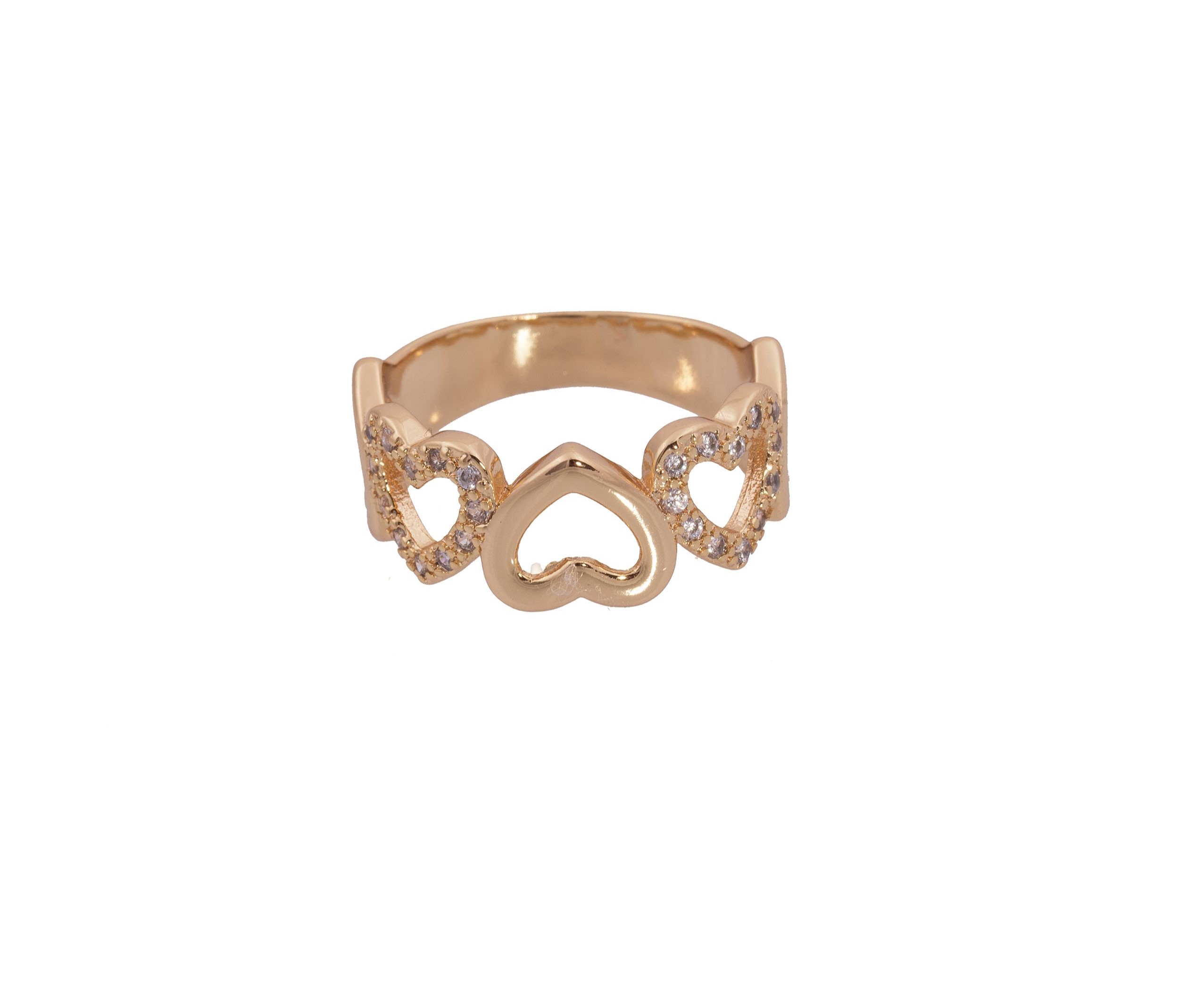 Messing ring voor vrouwen met hart-ontwerp