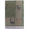 Origineel handgeknoopt Perzisch minimalistisch Gabbeh tapijt met dierenmotieven - Groen, Wolmix