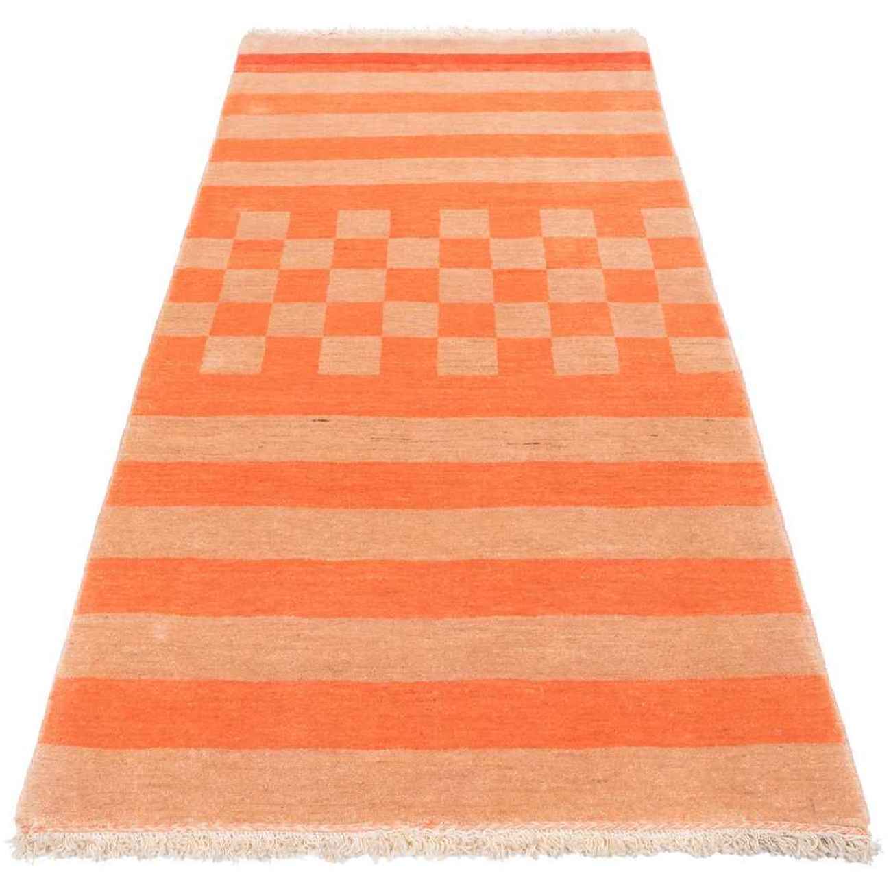 Handgeknoopt Perzisch gestreept Gabbeh tapijt – Oranje, Premium wol