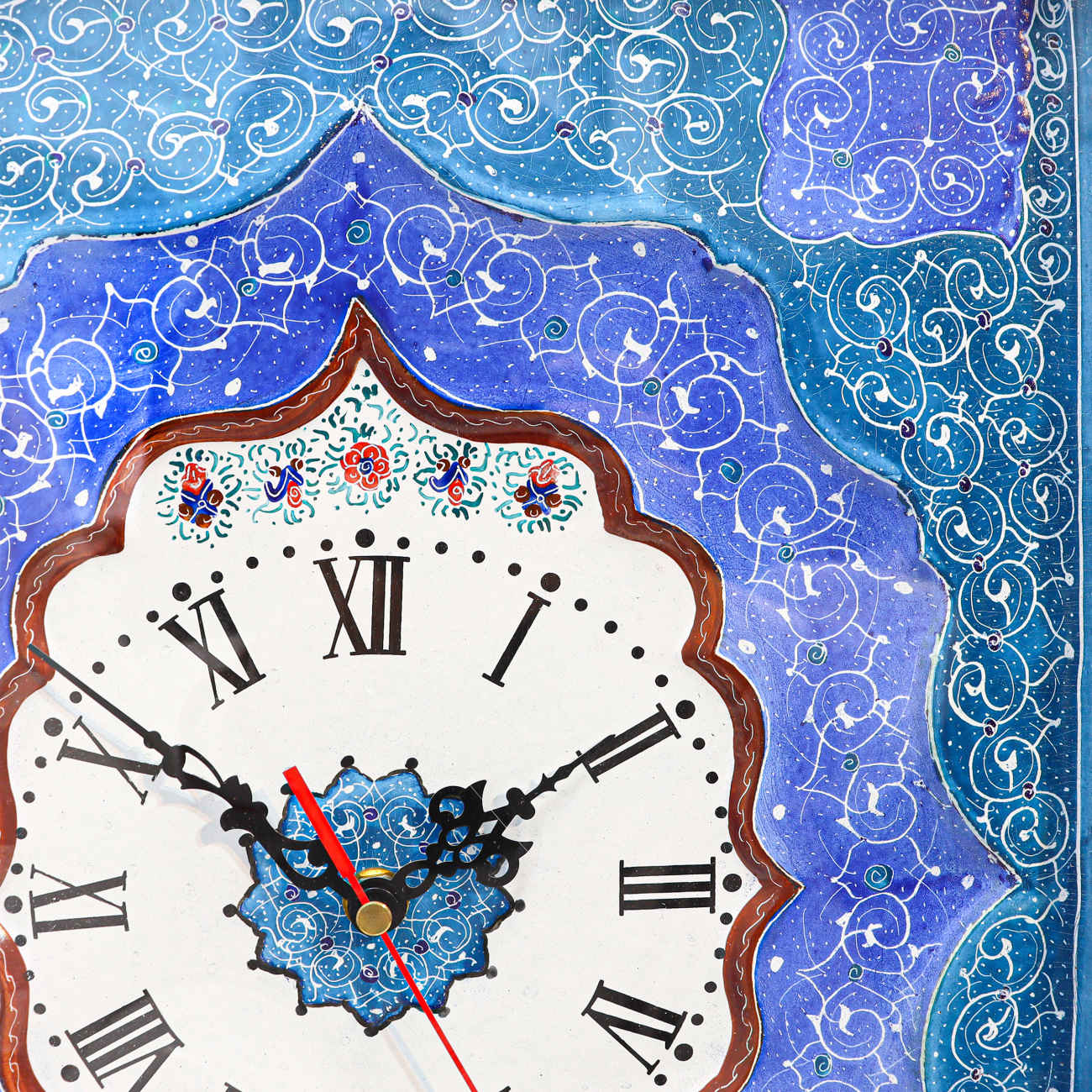 Perzische houten wandklok – Khatam inlegwerk