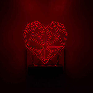 Rood LED Hart-Nachtlampje – Wandmodel