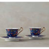 Artistiek Porseleinen Theeservies – Marineblauw Bloemen