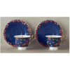 Artistiek Porseleinen Theeservies – Marineblauw Bloemen