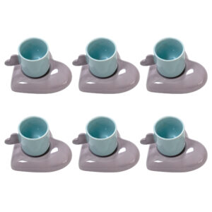 Artistiek Porseleinen Theeservies – Turkoois (6 pers.)
