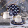 Artistiek Porseleinen Theeservies – Blauw Boze Oog