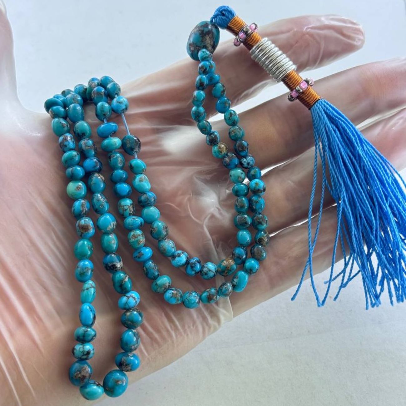 Perzische Neyshabur Turkoois Rozenkrans: 101 Gebedskralen Tasbih