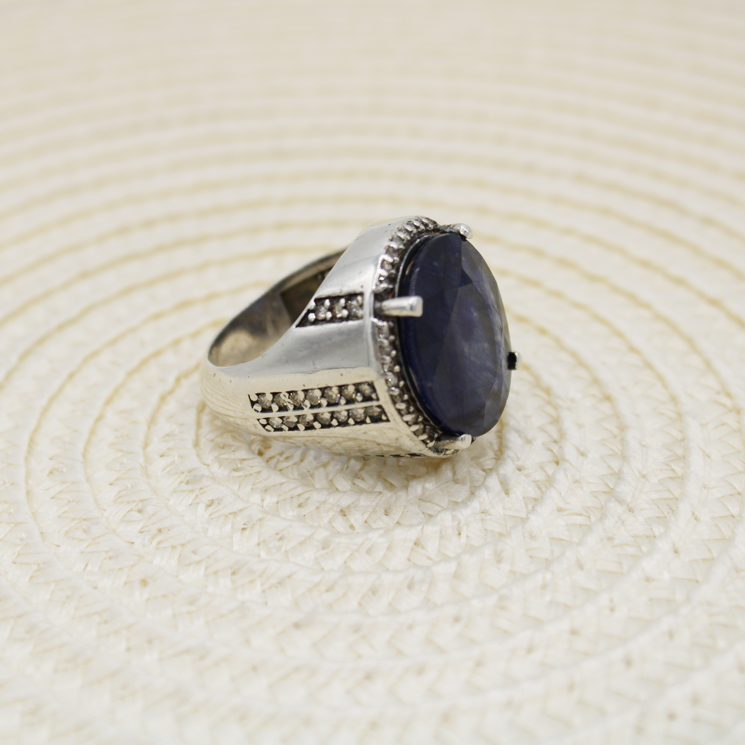 Perzische Robijn Zilveren Ring Handgemaakt voor Mannen