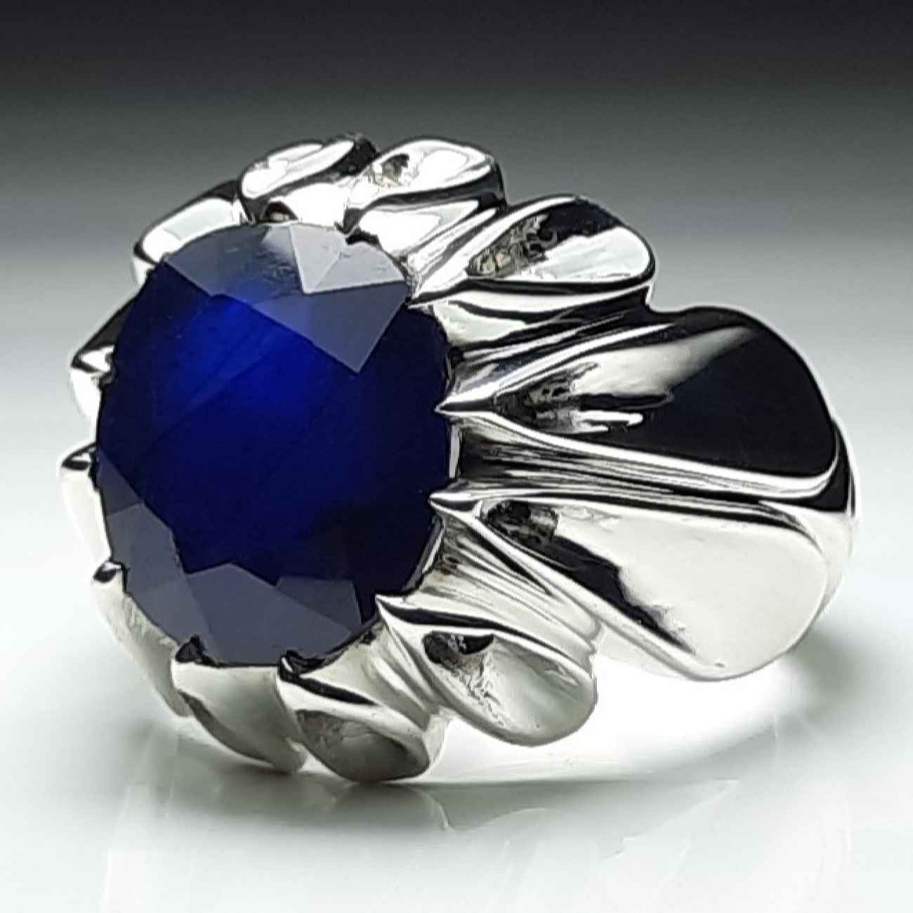 Perzische Robijn Zilveren Ring voor Mannen – Chic & Luxe