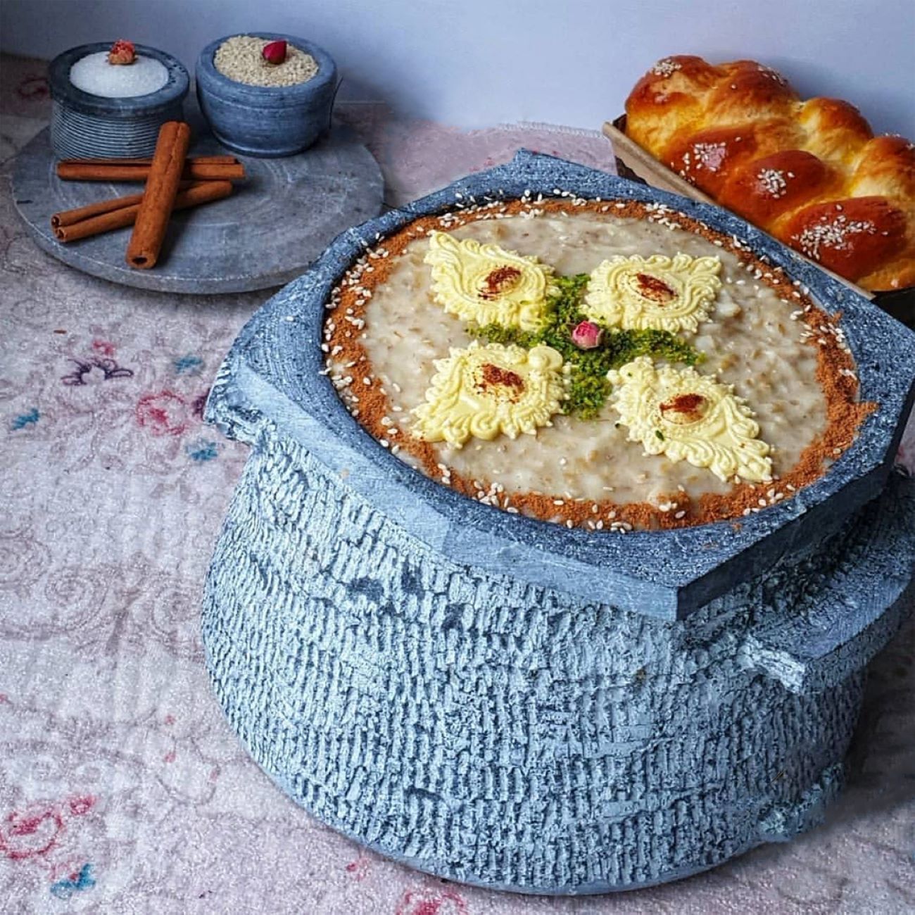 Perzische Stenen Dizi Pot met Deksel voor Abgoosht Koken – Niaz