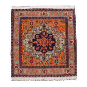 Handgeknoopt Perzisch Isfahan Tapijt (Geometrisch Medaillon / Herati) – Oranje Wol