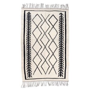 Perzisch Kilim Tapijt Ardabil — Handgeweven Wol — Wit Geometrisch
