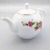 Porseleinen serveertheepot met bloemmotief in wit