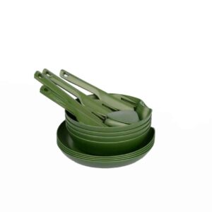 Draagbaar Campingservies & Bestek voor 4 Personen