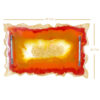 Modern kunsthars dienblad - Abstract oranje handbeschilderd dienblad met handgrepen