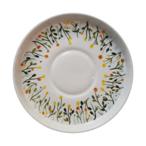 Keramisch Serveerdienblad – Rond – Handgeschilderd Bloemen