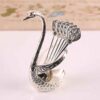 Gouden Barlepel Set met Vogel-Design – 6 Stuks met Houder