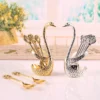 Gouden Barlepel Set met Vogel-Design – 6 Stuks met Houder