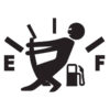 Unieke Auto Sticker in Zwart met Brandstofmeter Ontwerp
