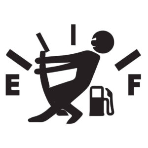 Unieke Auto Sticker in Zwart met Brandstofmeter Ontwerp