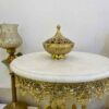 Vintage Messing Suikerkom met Gegraveerd Deksel
