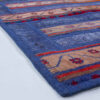 Vintage Patchwork Tapijt Blauw – Bloemen Wol