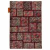 Vintage Patchwork Tapijt Geometrisch Rood – Wol
