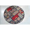 Vintage Perzisch Handgeknoopt Patchwork Tapijt Rood Rond