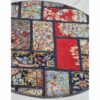 Vintage Perzisch Handgeknoopt Patchwork Tapijt Rood Rond