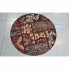 Vintage Perzisch Handgeknoopt Patchwork Tapijt Traditioneel Rood Rond