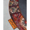 Vintage Perzisch Handgeknoopt Patchwork Tapijt Traditioneel Rood Rond
