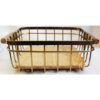 Gouden Draadmand met Houten Basis