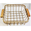 Gouden Draadmand met Houten Basis