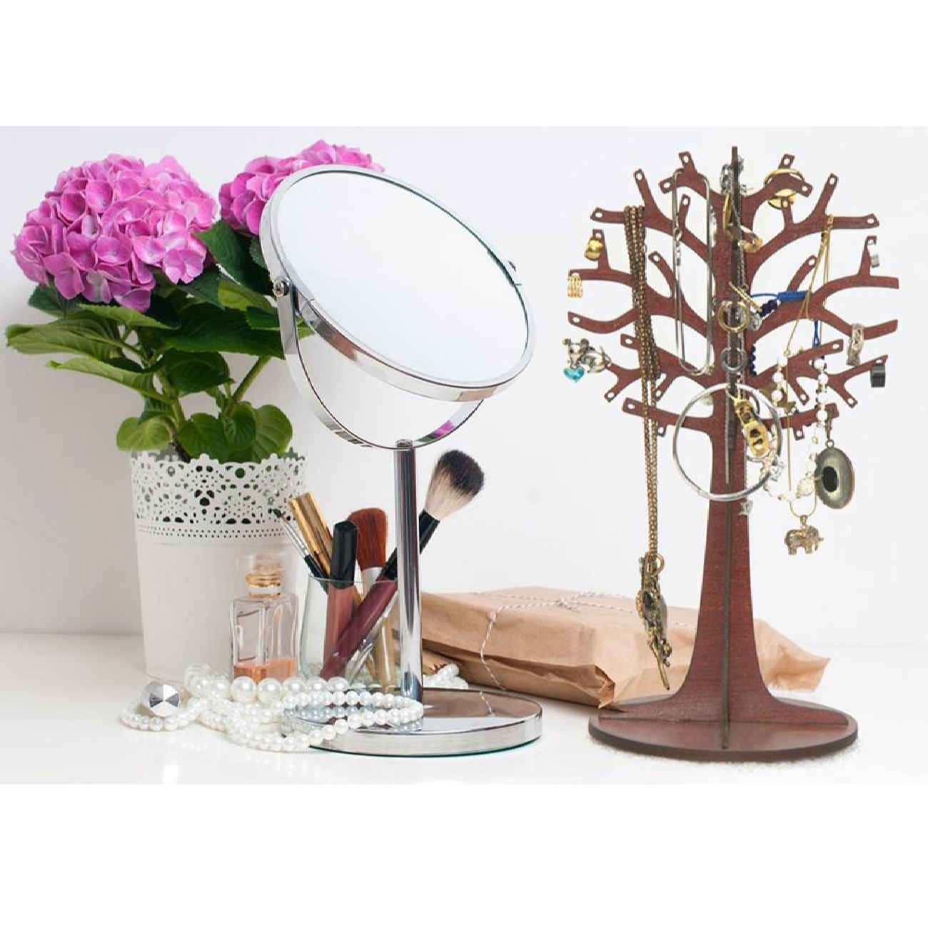 Originele houten sieradenhouder & organizer met boomdesign