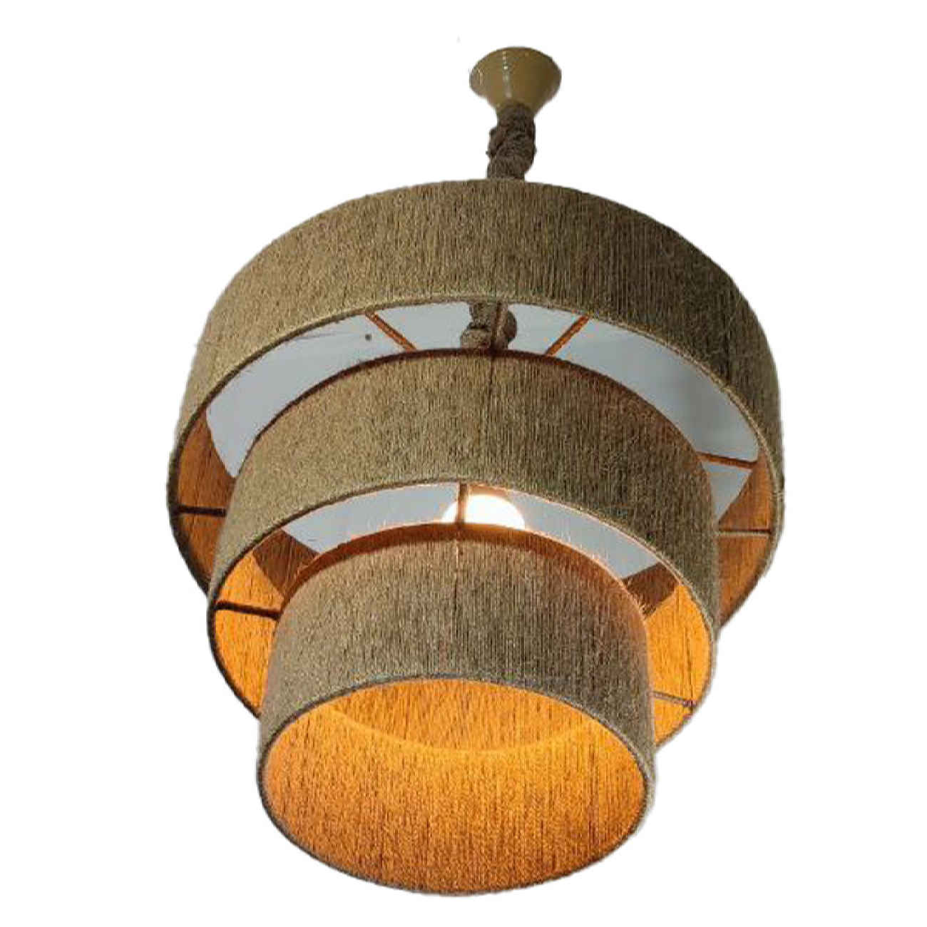 Boheemse Gevlochten Hanglamp – Handgeweven Gelaagd