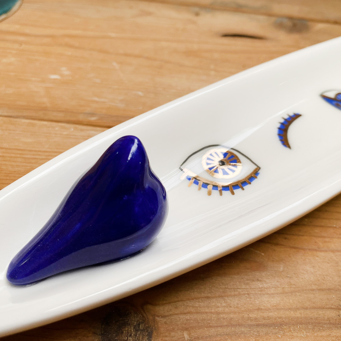 Keramische Wierookhouder – Voor Woondecoratie met Boze Oog Ontwerp